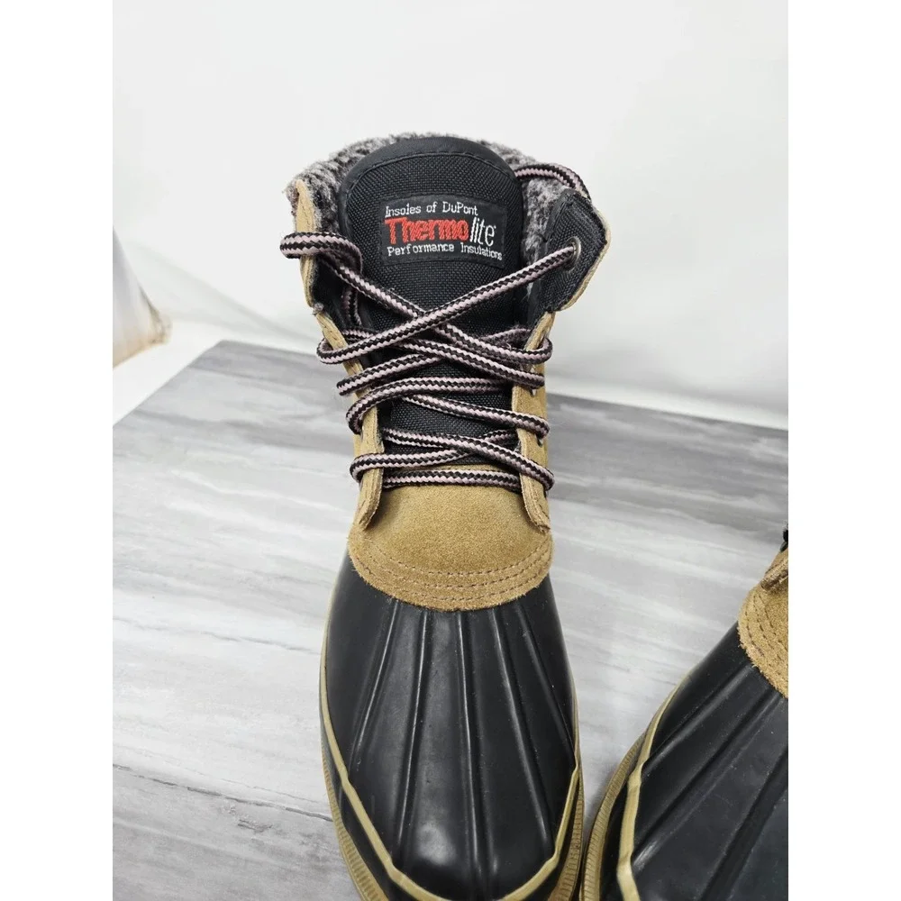 THERMOLITE Women's Tan Brown‎ Duck Boots Suede Rubber Thermal Rated SIZE 7